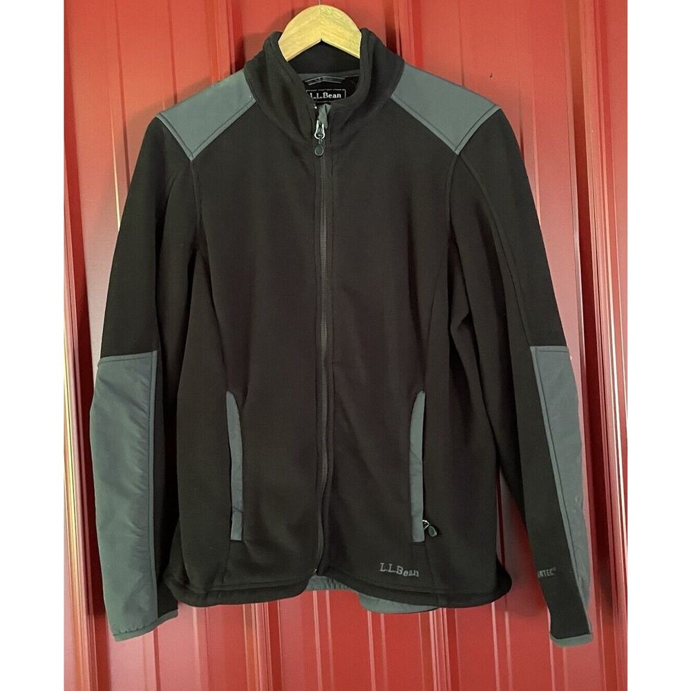 LL‎ Bean Jacket PolarTec Colorblock Zip Up Zip Pocket Windblock Outdoors Small
